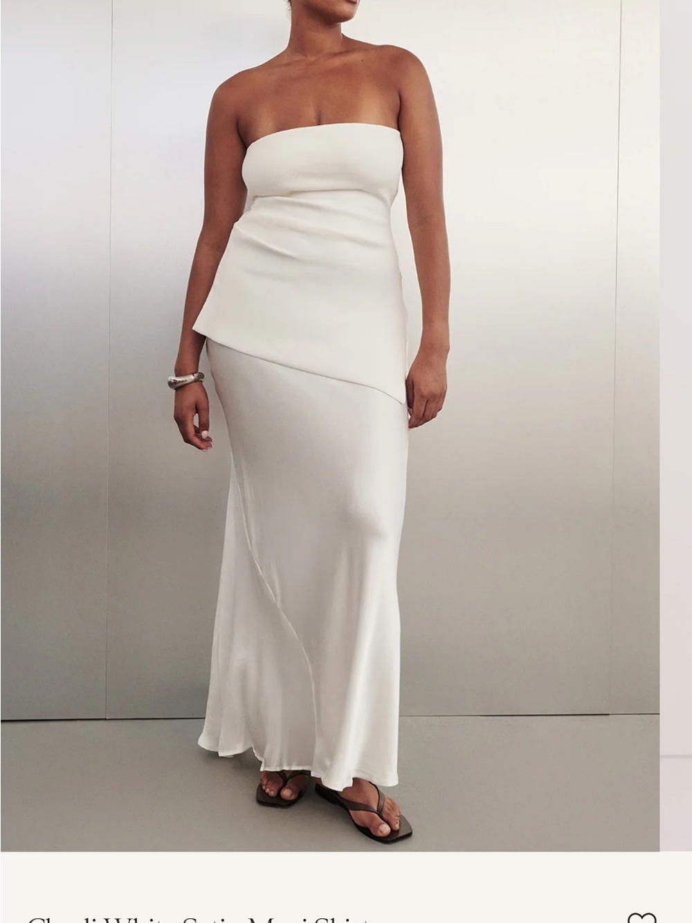 NWT DISSH Charli White Satin Maxi Skirt